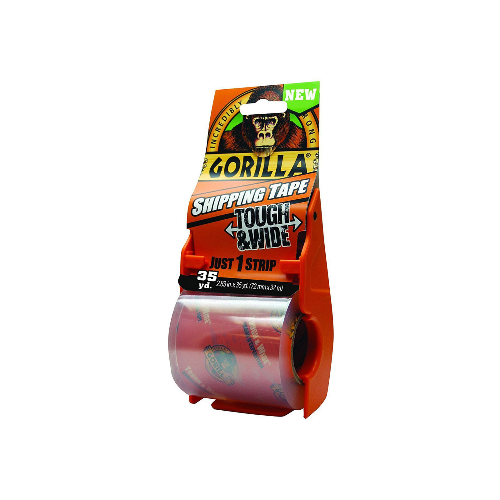 Gorilla Packing Tape Tough & Wide with Dispenser, 2.83" x 35 yd