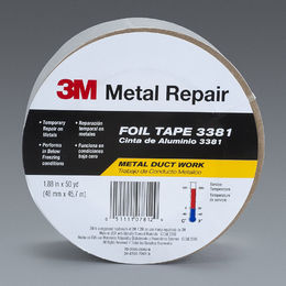 3M Foil Tape 3381 Silver, 1.88 in x 50 yd 2.7 mil