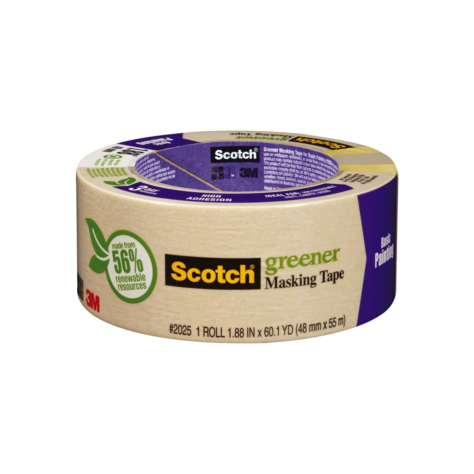 Scotch Masking Tape for Basic Painting, 1.88-Inch by 60.1-Yard