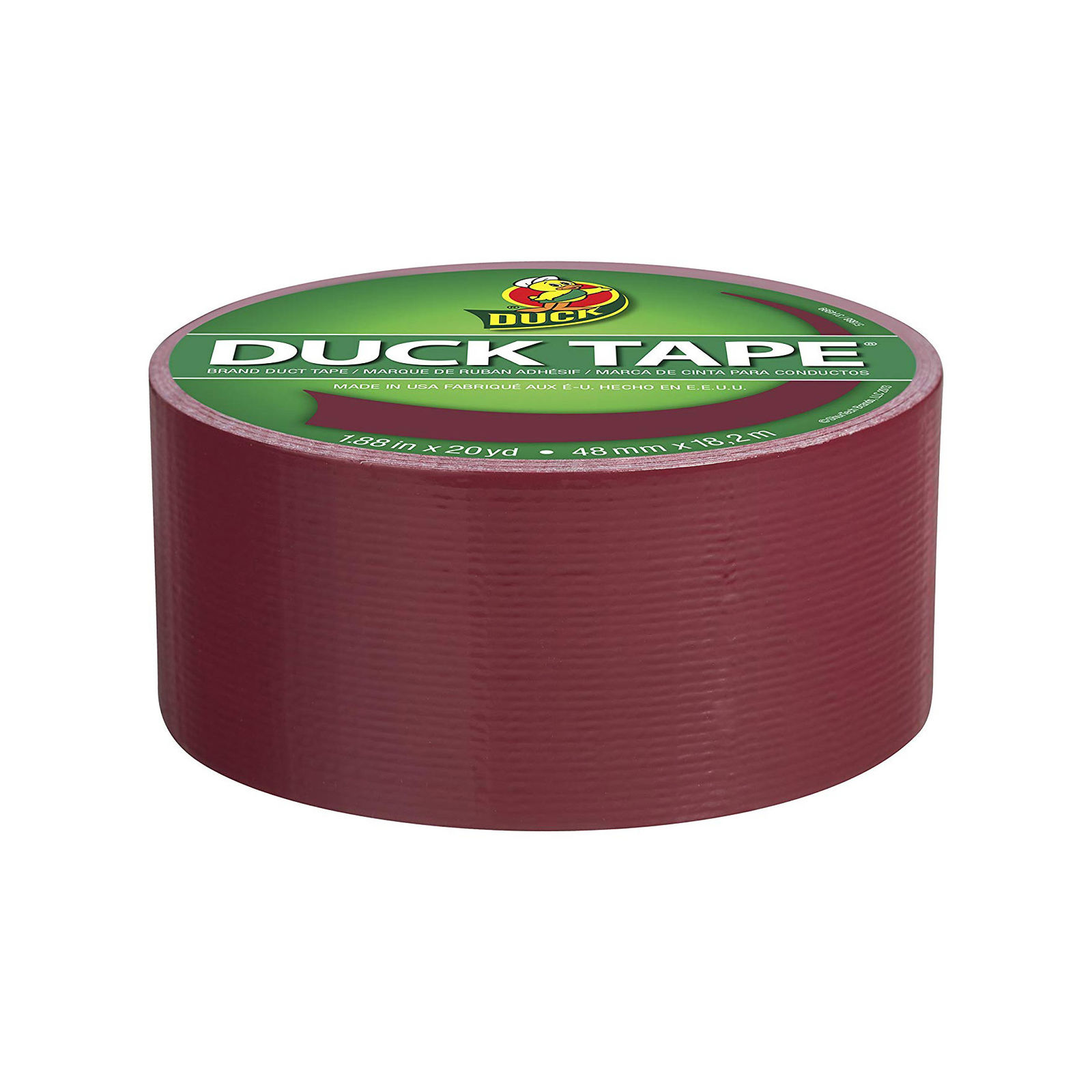 Duck Brand 1311061 Color Duct Tape, Maroon, Inches x 20 Yards, Single Roll | The Tape Warehouse